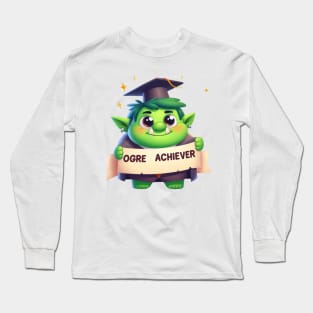 Cute Ogre Achiever Illustration Long Sleeve T-Shirt